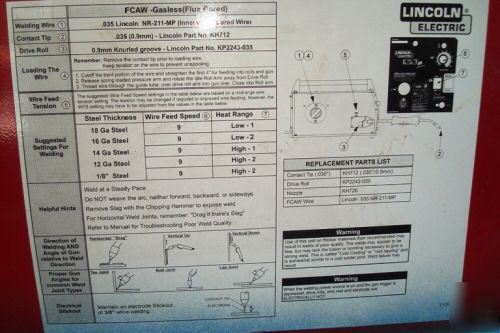 Lincoln electric weld pak hd mig welder flux cored