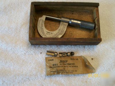 Lufkin micrometer 0-1 inch micrometer w/ball attachment