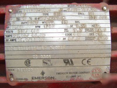 40 hp emerson electric inverter duty motor (4763)