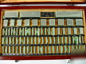 Square gage block set 81 pc grade 3 w/cert