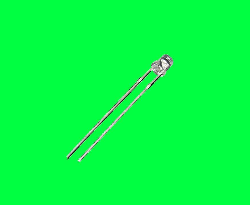 100X 3MM green wide angle flat top led free resistors