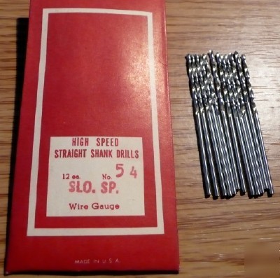 12PC jobber length #54 hss drill