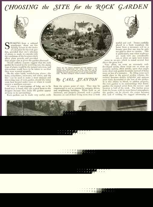 2-pg 1926 article on choosing your rock garden site