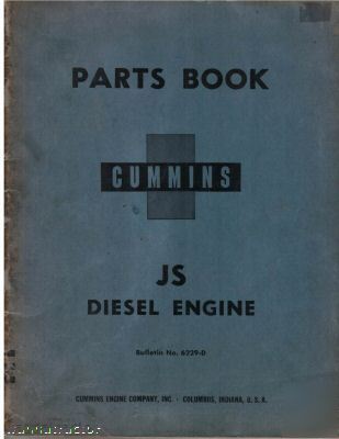 Cummins js diesel engine spare parts book catalog
