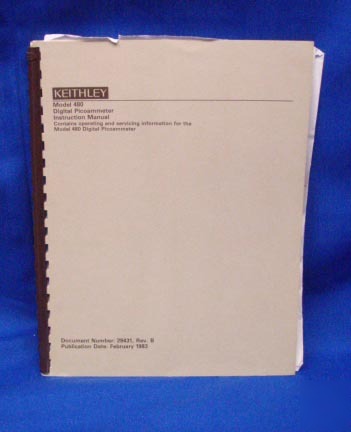 Keithley 480 digital picoammeter op & service manual