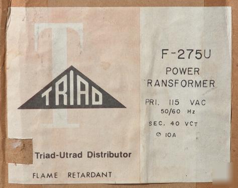 Triad utrad power transformer f-275U F275U 