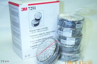 New in box 10/box 3M # 7251 organic vapor cartridge