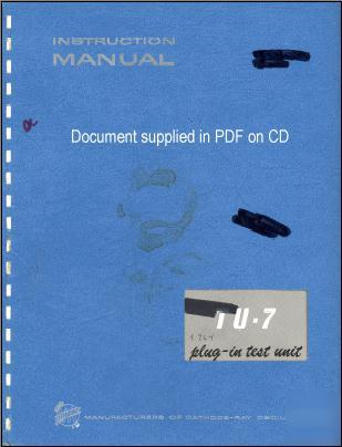 Tek tu-7 TU7 svc/op manual in 2 resolutions and A3 + A4