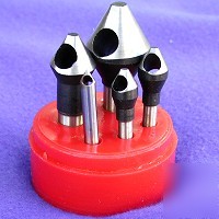 5 pc 60Â° hss zero-flute #0-4 countersink deburring tool