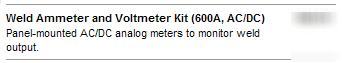 Miller 195131 weld ammeter & voltmeter kit (600A,ac/dc)