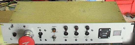 Remote switched power distribution panel emo &hourmeter
